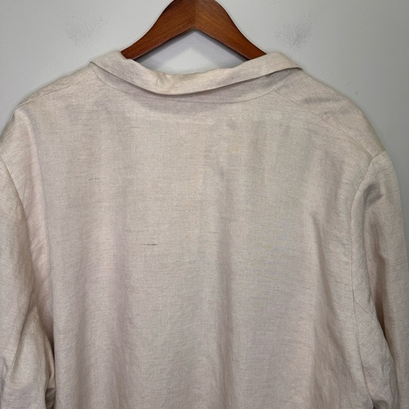 H&M+ Linen-blend Jacket Size 4XL NWT Minimalist Neutral Preppy Travel - Picture 6 of 11